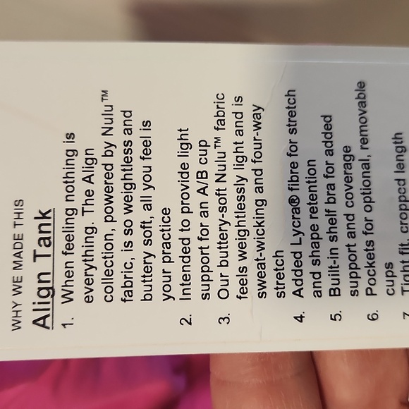 NWT Lululemon Align Tank Top - Picture 5 of 5